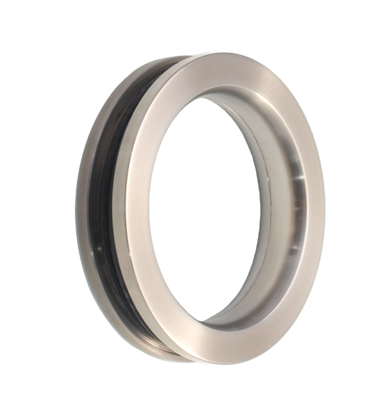 Art. 1710.10: Offener Edelstahl-Muschelgriff D80mm zum Verschrauben, Glasschiebetüren mit 10mm Dicke