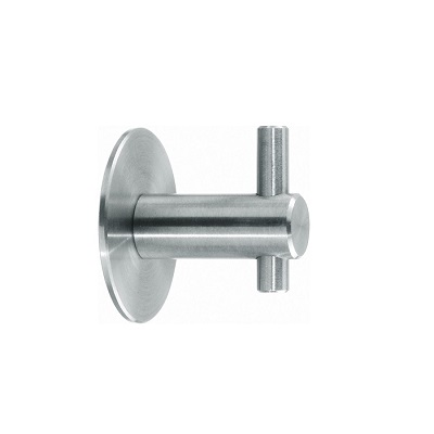 Art. 1325: Garderobenhaken aus Edelstahl Ø10x25mm mit durchgängigem Zapfen und Unterlegscheibe