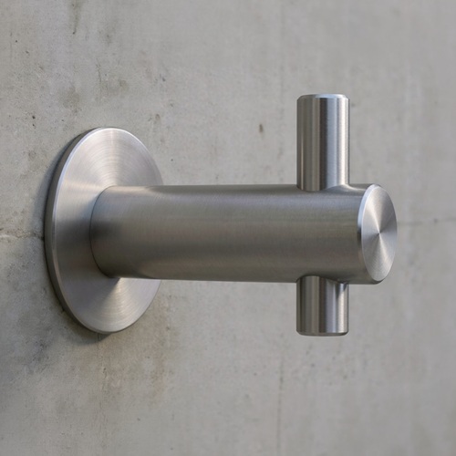 Art. 1326: Garderobenhaken aus Edelstahl Ø14x40mm mit durchgängigem Zapfen und U-Scheibe. Ansicht1
