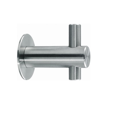 Art. 1326: Garderobenhaken aus Edelstahl Ø14x40mm mit durchgängigem Zapfen und Unterlegscheibe
