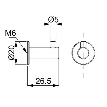 Technische Zeichnung zu Wandhaken 1606.25