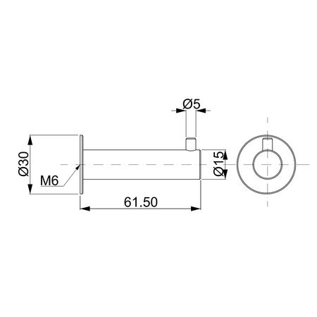 Technische Zeichnung Wandhaken 1606.60
