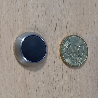 Art. 1116WK: Minipuffer mit Grundkörper aus Edelstahl Ø20mm mit Gummipuffer schwarz