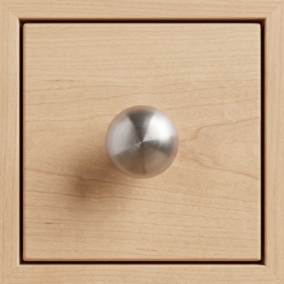 Möbelknopf aus Edelstahl in Kugelform mit einem Durchmesser von 25mm - Ansicht von vorne